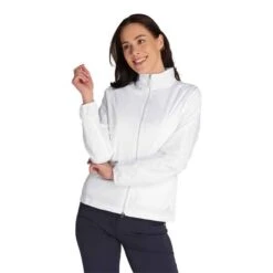 Ladies Keeva Jacquard Windbreaker White -Women's Golf Fashion - Green Lamb P SG22932GREENLAMBWINDBREAKERWHITELADIES 4 L