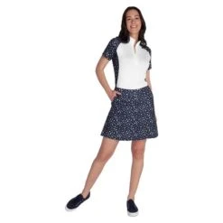 Ladies Kelsey Printed Flared Skort Nightsky -Women's Golf Fashion - Green Lamb P SG22935GREENLAMBSKORTNIGHTSKYLADIES 4 L