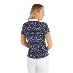 Ladies Melanie Printed Polo Shirt Leaf Print 9 Ladies Melanie Printed Polo Shirt Leaf Print -Women's Golf Fashion - Green Lamb P SG23960GREENLAMBSHIRTLEAFPRINTLADIES 3 L