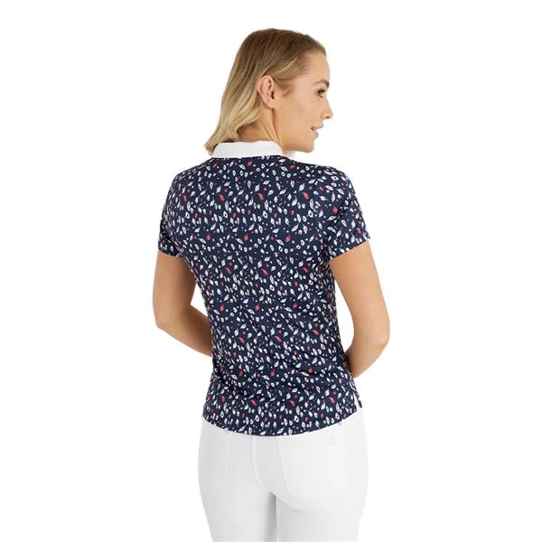 Ladies Melanie Printed Polo Shirt Leaf Print 4 Ladies Melanie Printed Polo Shirt Leaf Print - Image 4