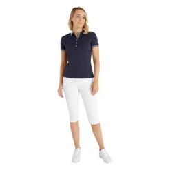 Ladies Martha Pique Polo Shirt Navy -Women's Golf Fashion - Green Lamb P SG23961GREENLAMBSHIRTNAVYLADIES 4 L