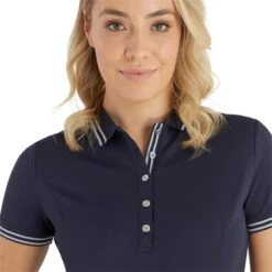 Ladies Martha Pique Polo Shirt Navy -Women's Golf Fashion - Green Lamb P SG23961GREENLAMBSHIRTNAVYLADIES 5 L
