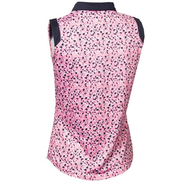 Ladies Marie Printed Sleeveless Polo Shirt Sepa Print 2 Ladies Marie Printed Sleeveless Polo Shirt Sepa Print - Image 2