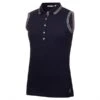 Maisie Pique Sleeveless Polo Shirt Navy
