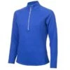 Ladies Molly Textured Zip Neck Top Cornflower