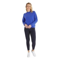 Ladies Mia Crewneck Sweatshirt Cornflower -Women's Golf Fashion - Green Lamb P SG23971GREENLAMBSWEATERCORNFLOWERLADIES 4 L