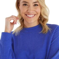 Ladies Mia Crewneck Sweatshirt Cornflower -Women's Golf Fashion - Green Lamb P SG23971GREENLAMBSWEATERCORNFLOWERLADIES 5 L