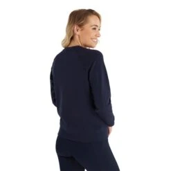 Ladies Mia Crewneck Sweatshirt Navy -Women's Golf Fashion - Green Lamb P SG23971GREENLAMBSWEATERNAVYLADIES 3 L