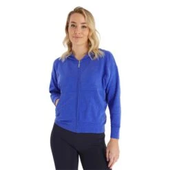 Ladies Maryanne Full Zip Hoodie Cornflower -Women's Golf Fashion - Green Lamb P SG23972GREENLAMBHOODIECORNFLOWERLADIES 2 L