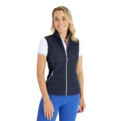 Maria Quilted Gilet Navy -Women's Golf Fashion - Green Lamb P SG23973GREENLAMBGILETNAVYLADIES 4 L