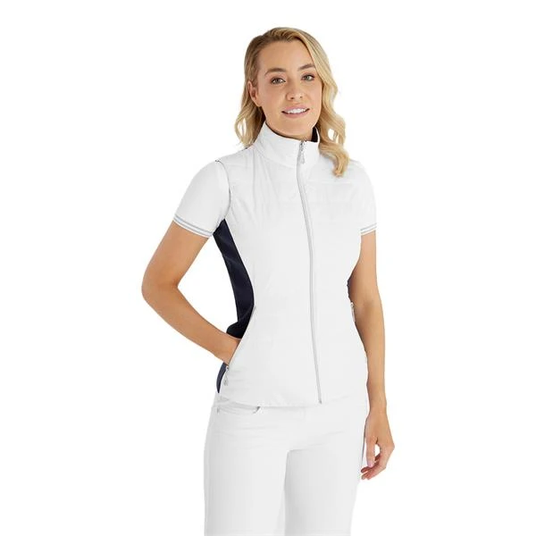 Maria Quilted Gilet White - Navy 3 Maria Quilted Gilet White - Navy - Image 3