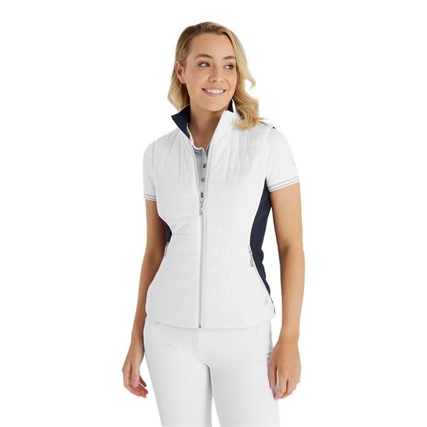 Maria Quilted Gilet White - Navy 5 Maria Quilted Gilet White - Navy - Image 5