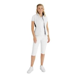Maria Quilted Gilet White - Navy 11 Maria Quilted Gilet White - Navy -Women's Golf Fashion - Green Lamb P SG23973GREENLAMBGILETWHITENAVYLADIES 5 L