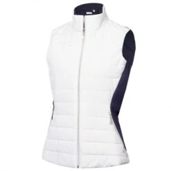 Maria Quilted Gilet White - Navy