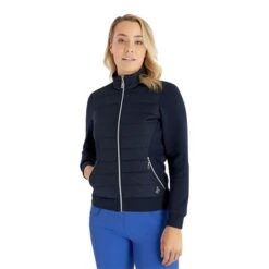 Ladies Megan Quilted Jacket Navy -Women's Golf Fashion - Green Lamb P SG23974GREENLAMBJACKETNAVYLADIES 2 L
