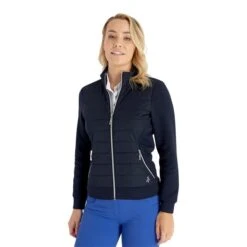 Ladies Megan Quilted Jacket Navy -Women's Golf Fashion - Green Lamb P SG23974GREENLAMBJACKETNAVYLADIES 4 L