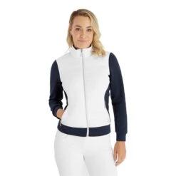 Ladies Megan Quilted Jacket White - Navy -Women's Golf Fashion - Green Lamb P SG23974GREENLAMBJACKETWHITENAVYLADIES 2 L